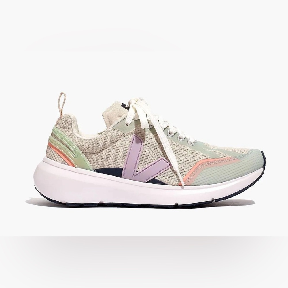 Veja Women's Sneakers in Cream, Green, and Purple